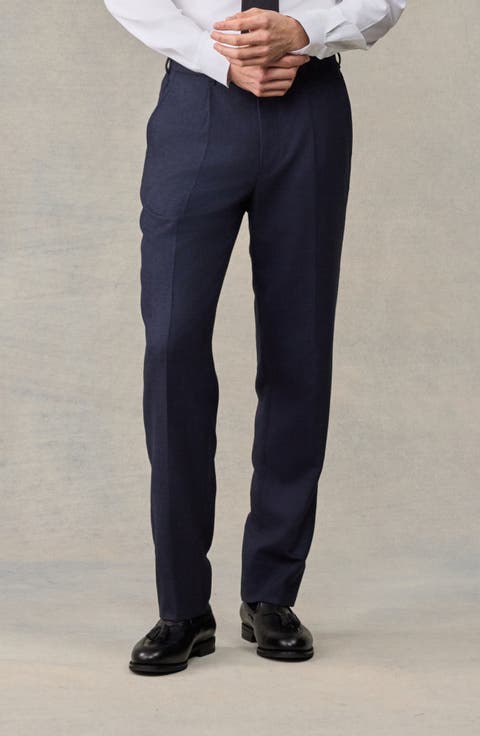 Plaid Wool Suit Pants