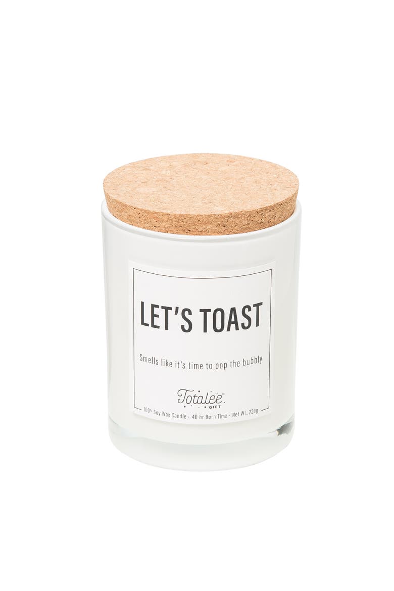 Let's Toast Soy Candle Wax White 7.76 oz Burn Time 40, Main, color, White
