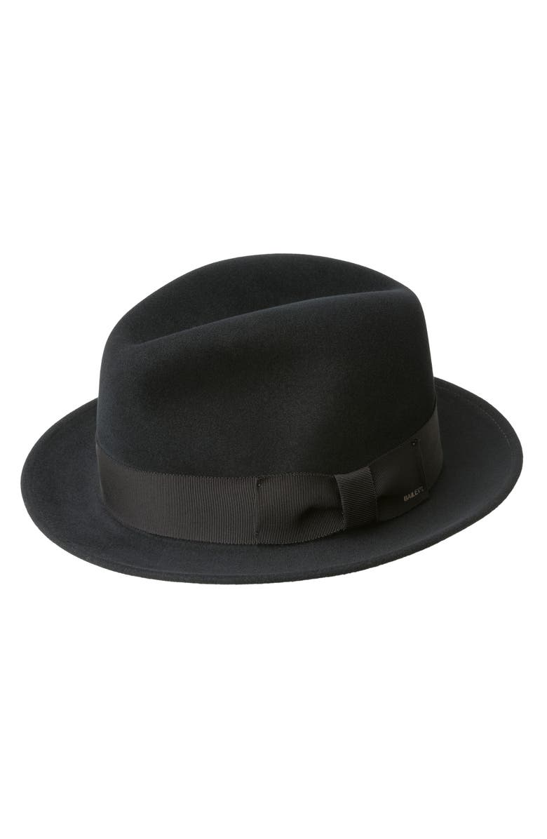 Bailey Bogan Wool Fedora, Main, color, Black