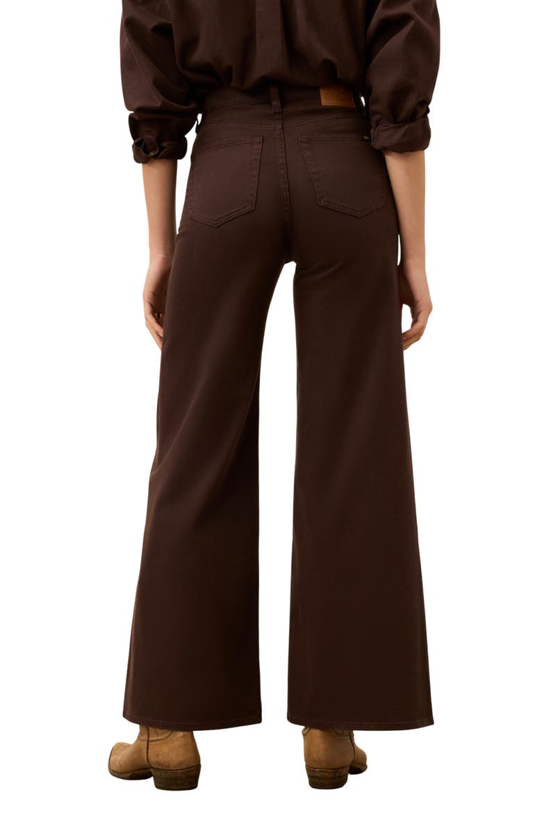 Faherty Saturday High Waist Wide Leg Jeans, Alternate, color, Chocolate Brown