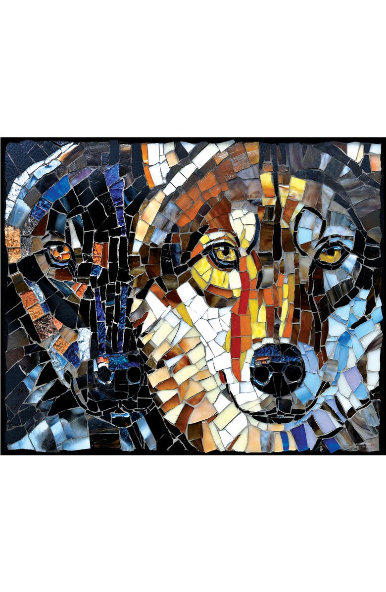 Sunsout Stained Glass Wolves 1000 piece Jigsaw Puzzle for Adults, Alternate, color, Multicolor