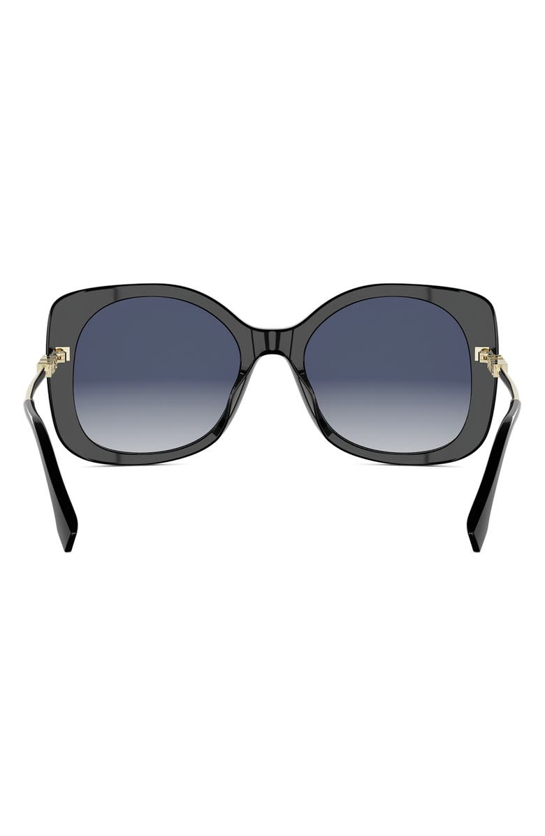 Fendi graphy 55mm Gradient Square Sunglasses, Alternate, color, Shiny Black / Gradient Blue