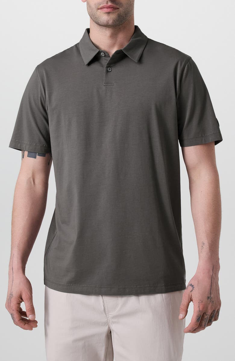 Vuori Feather Stretch Cotton Polo, Main, color, Warm Grey