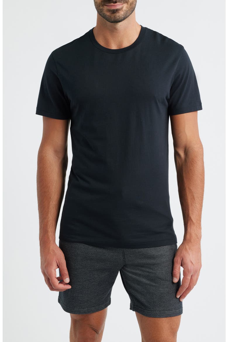 Slim Fit Crewneck Pima Cotton T-Shirt, Main, color, TRUE BLACK