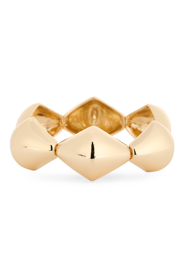 Domed Link Stretch Bracelet, Main, color, GOLD