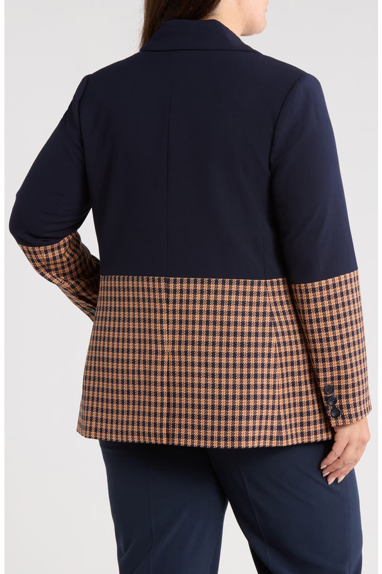 Check Color Block Jacket, Alternate, color, NEW NAVY GINGER