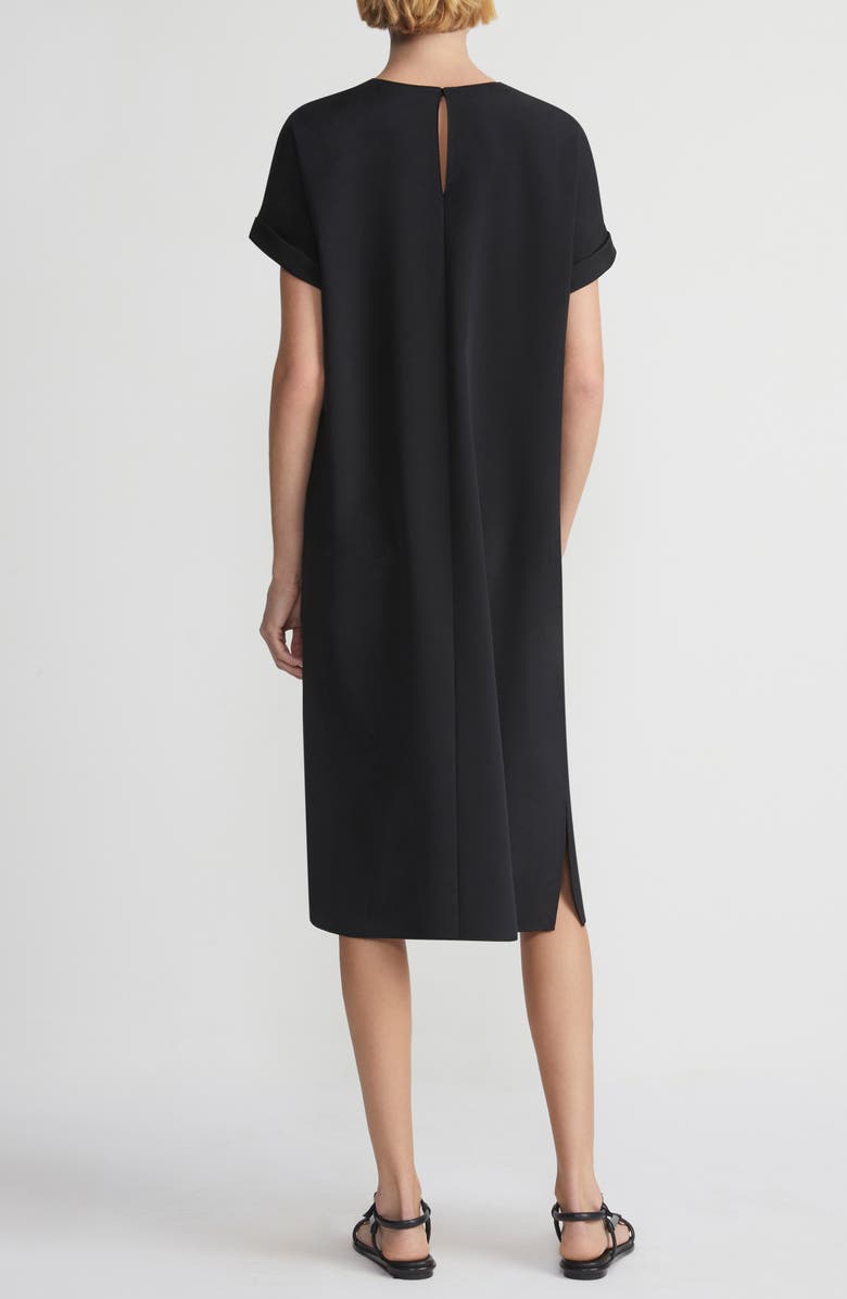 Lafayette 148 New York Roll Cuff Silk Stretch Georgette T-Shirt Dress, Alternate, color, 