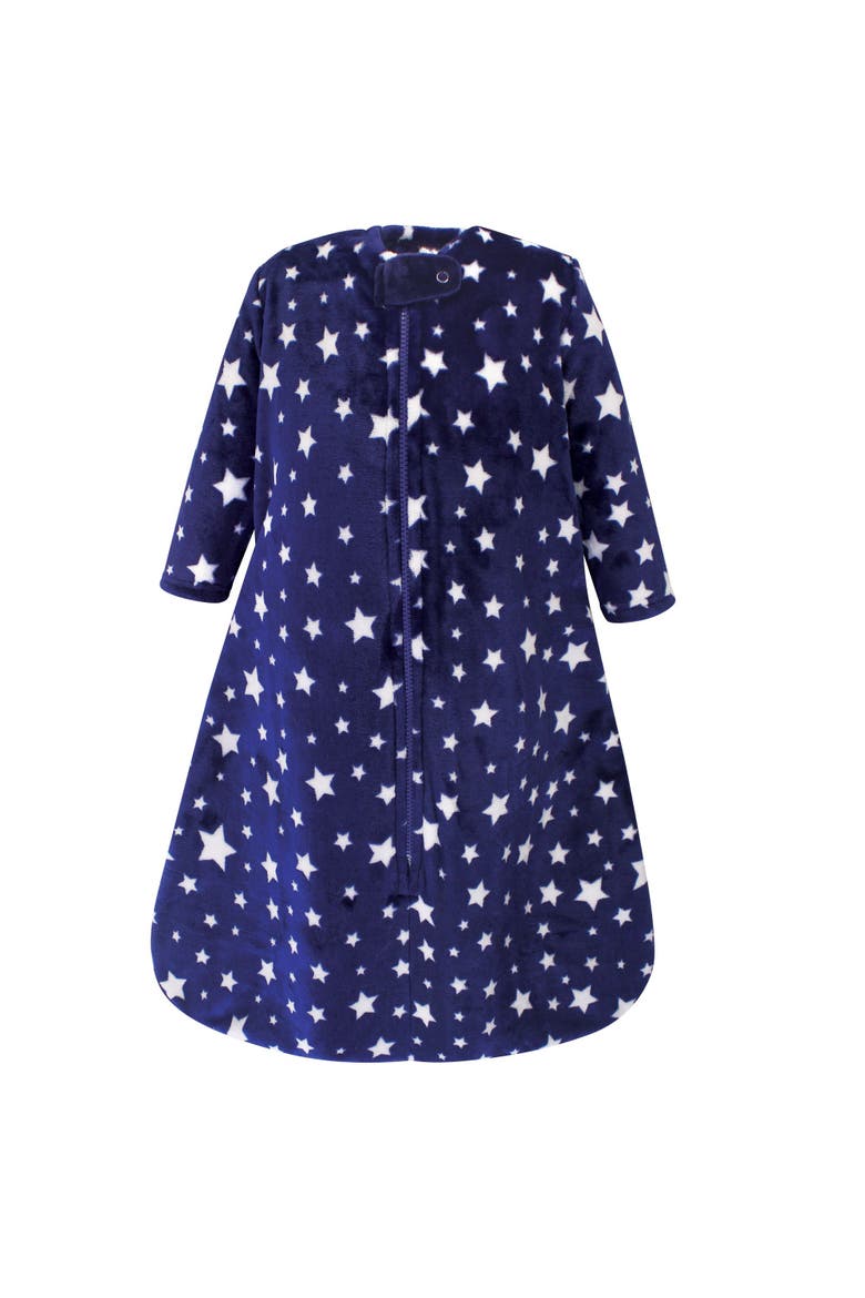 Flannel Sleep Sack with Plush Full-Arm Coverage, Main, color, Navy Stars