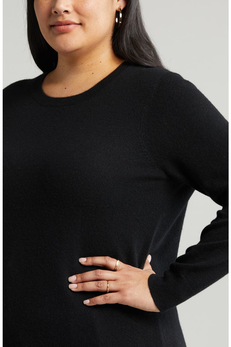 Cashmere Crewneck Sweater, Alternate, color, BLACK
