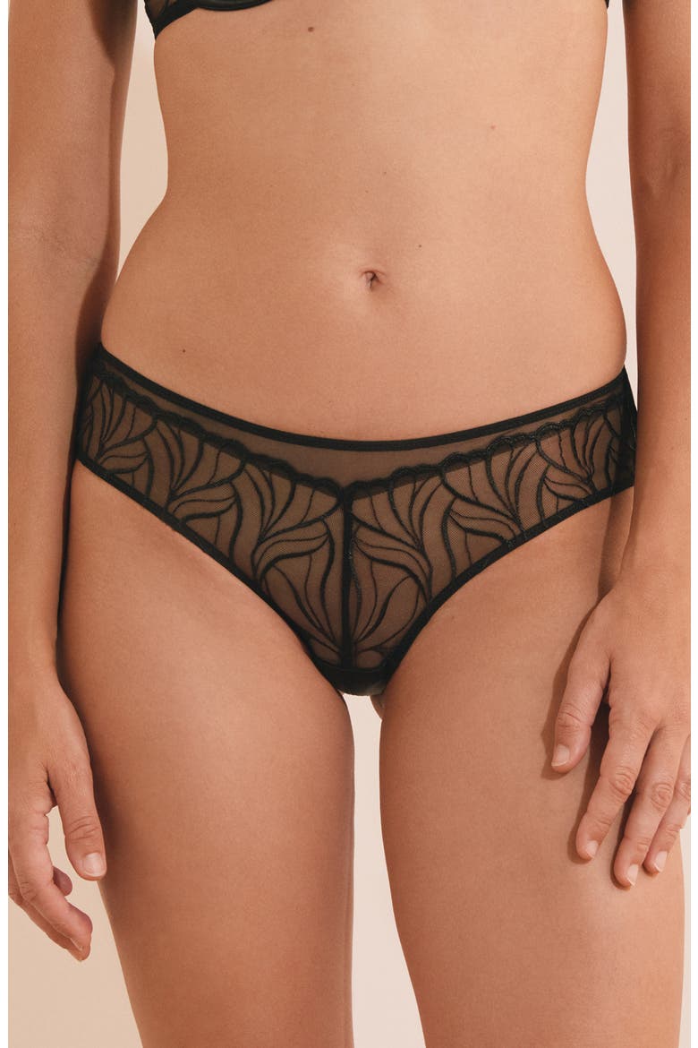 Envolee Lace & Satin Hipster Panties, Main, color, ANTHRACITE