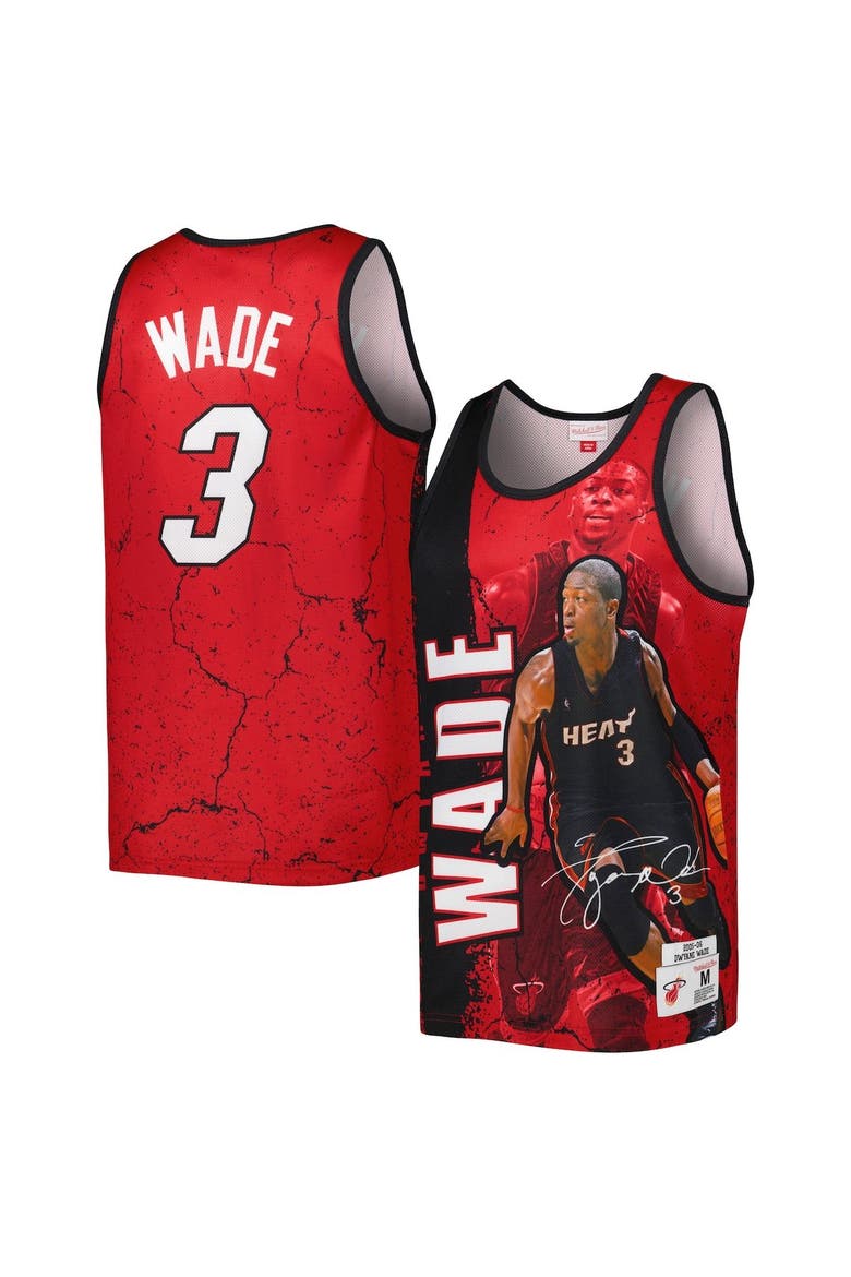 Men's Mitchell & Ness Dwyane Wade Black Miami Heat 2005-06 Hardwood Classics Player Burst Tank Top, Alternate, color, Black