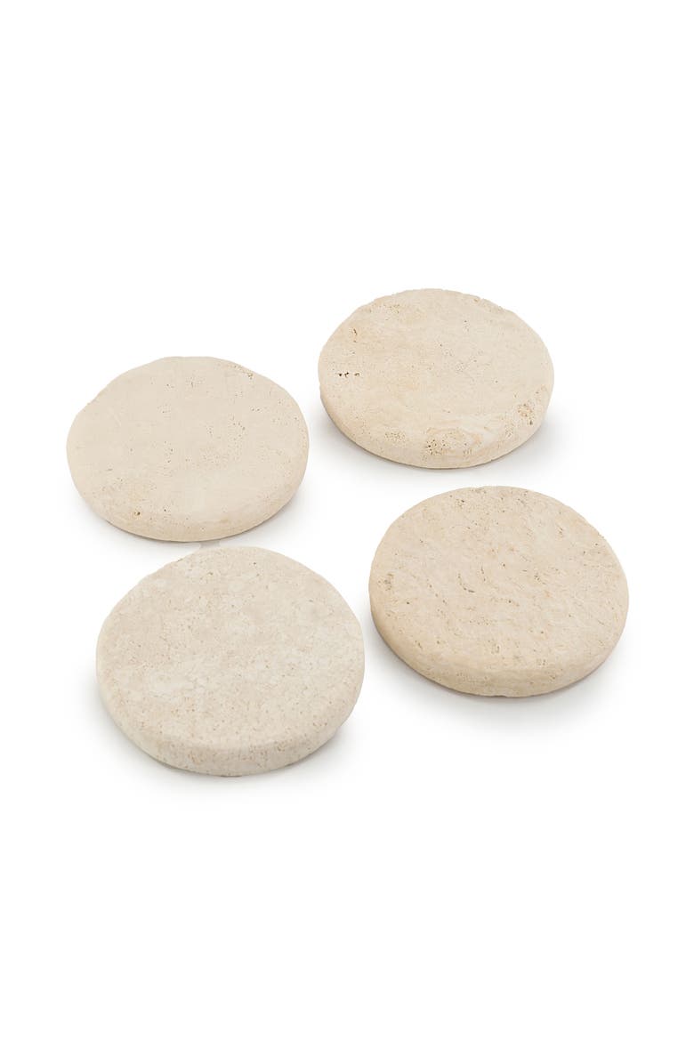 Tallo de Olivo Marble Coasters - Set of 4, Main, color, Natural