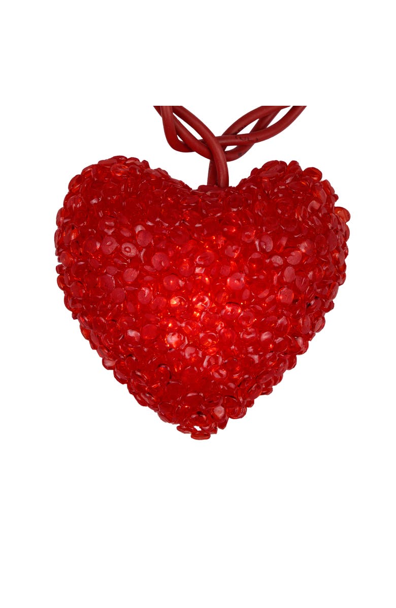 Northlight 10-Count Red Heart Mini Valentine's Day Light Set, 7.5ft Red Wire, Alternate, color,