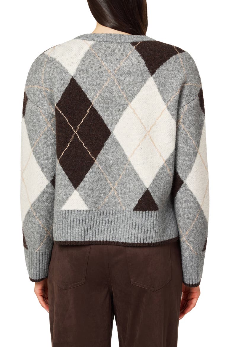 Argyle Crewneck Sweater, Alternate, color, GREY ARGYLE