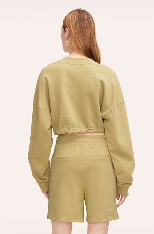 REBECCA TAYLOR REBECCA TAYLOR CROPPED TERRY SWEATSHIRT WITH DRAWCORD 