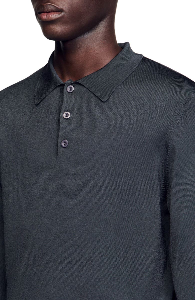 SANDRO Ribbed polo shirt, Alternate, color, Fonte