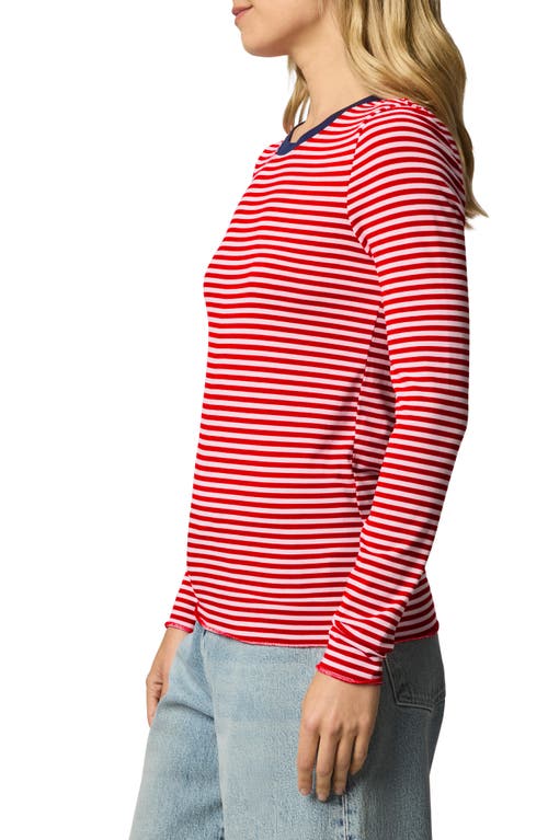 Splendid Striped Long Sleeve Tee In Pink