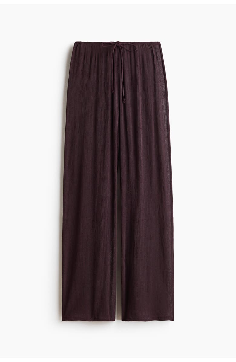 H&M Sheer Drawstring Trousers, Alternate, color, Dark Plum Purple