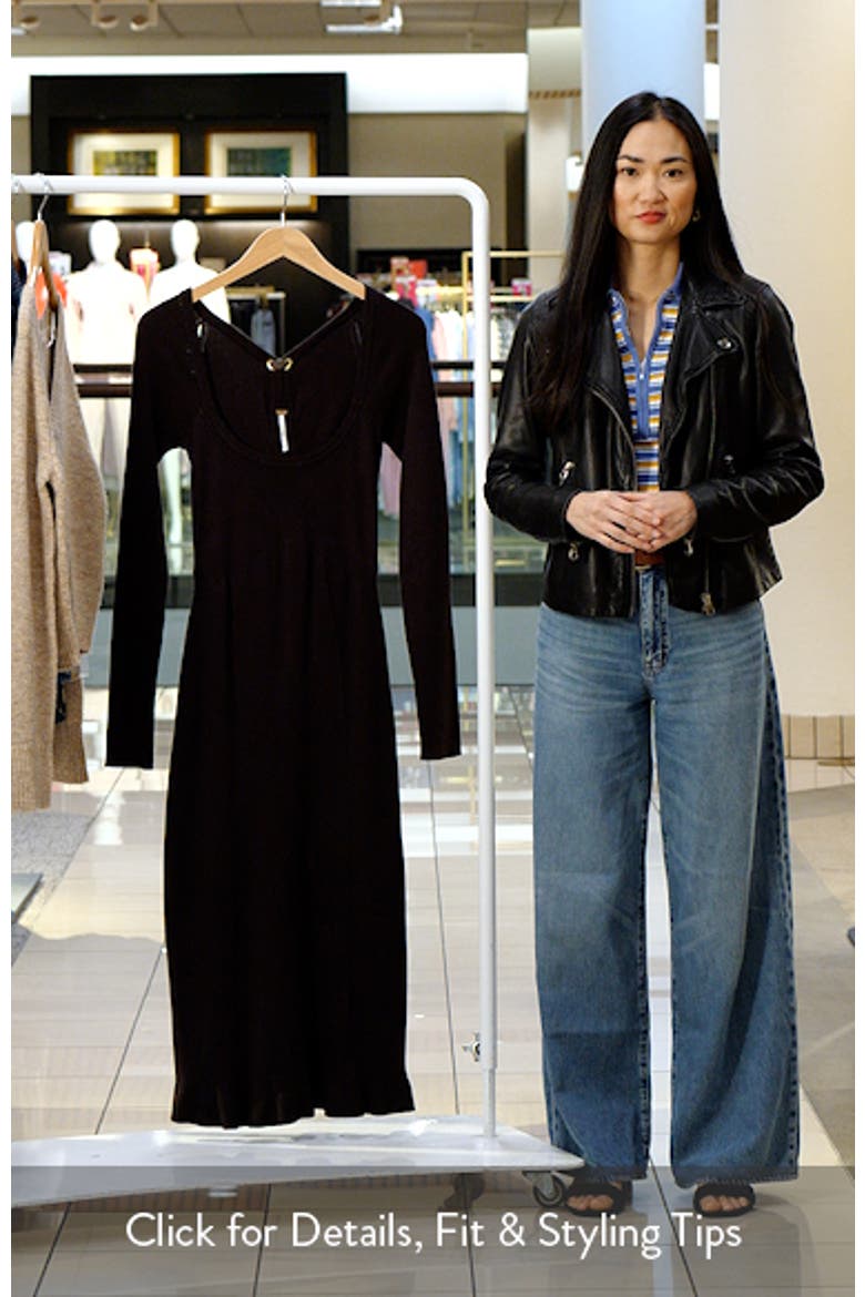 Allister Long Sleeve Rib Midi Sweater Dress video