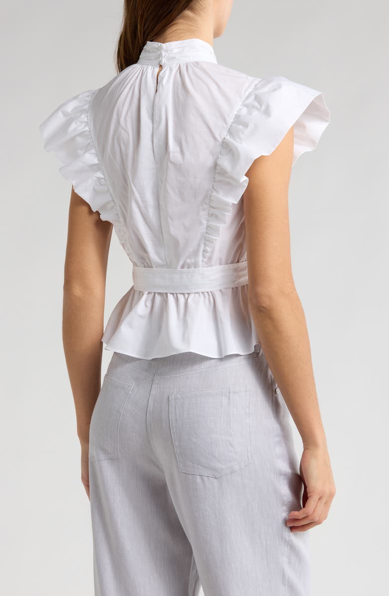 Derek Lam 10 Crosby Brynn Cotton Wrap Peplum Top, Alternate, color, 