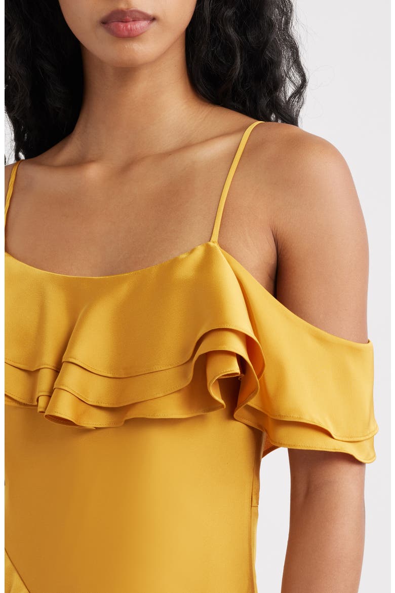 Aviva Cold Shoulder Maxi Dress, Alternate, color, MARIGOLD