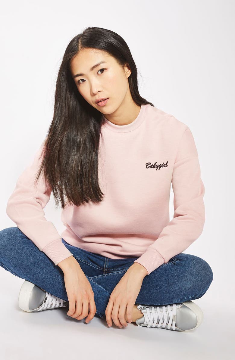 Topshop by Tee & Cake Babygirl Sweatshirt, Alternate, color, 