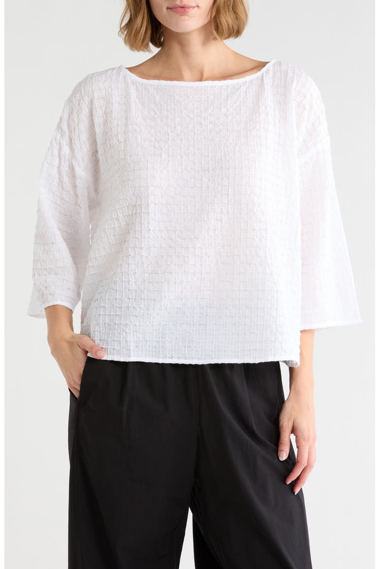 Stretch Organic Cotton Boxy Top, Main, color, WHITE