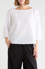Eileen Fisher Stretch Organic Cotton Boxy Top
