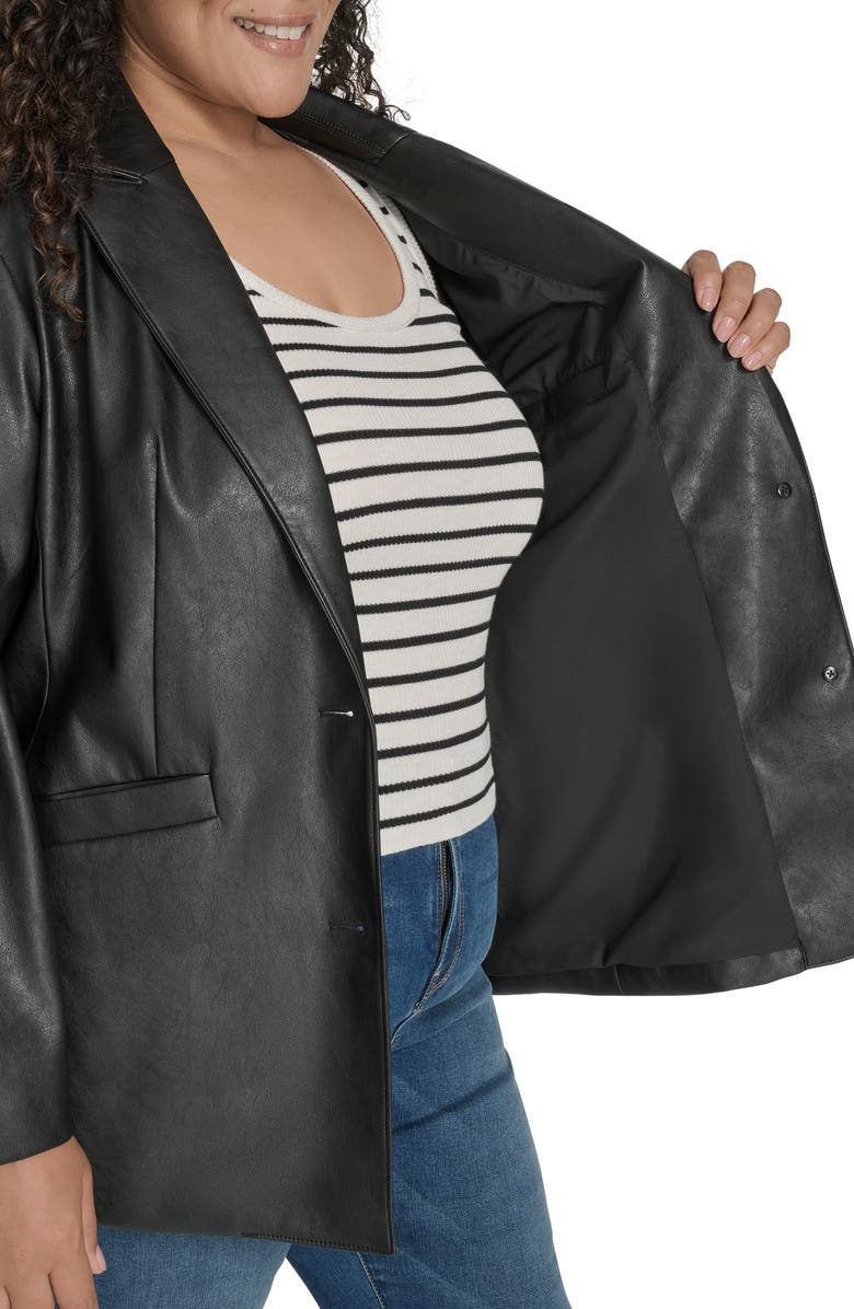 Levi's<sup>®</sup> Faux Leather Blazer, Alternate, color, Black