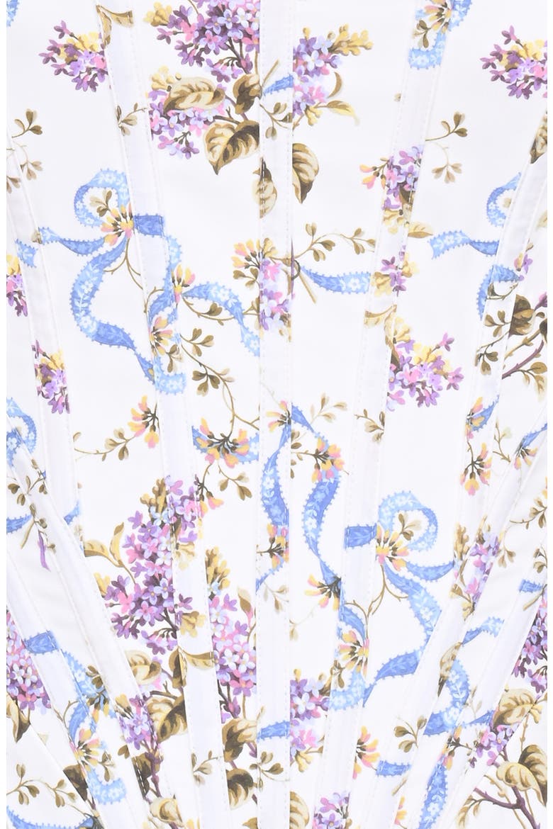 Cadie Stretch Cotton Corset Top, Alternate, color, RIBBON FLORAL