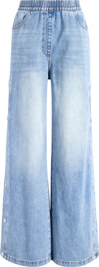 Steve Madden Keenie Side Snap Pull On Denim Pants | Nordstrom