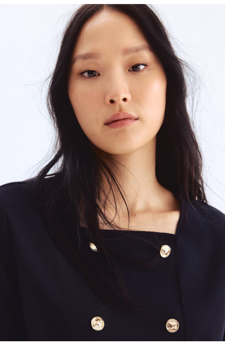 H&M Double-breasted Cardigan, Main, color, Navy Blue