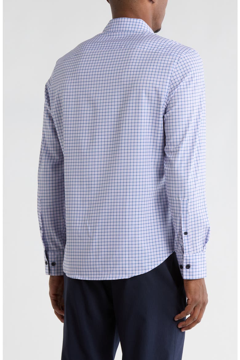 Grid Print Stretch Dress Shirt, Alternate, color, LILAC