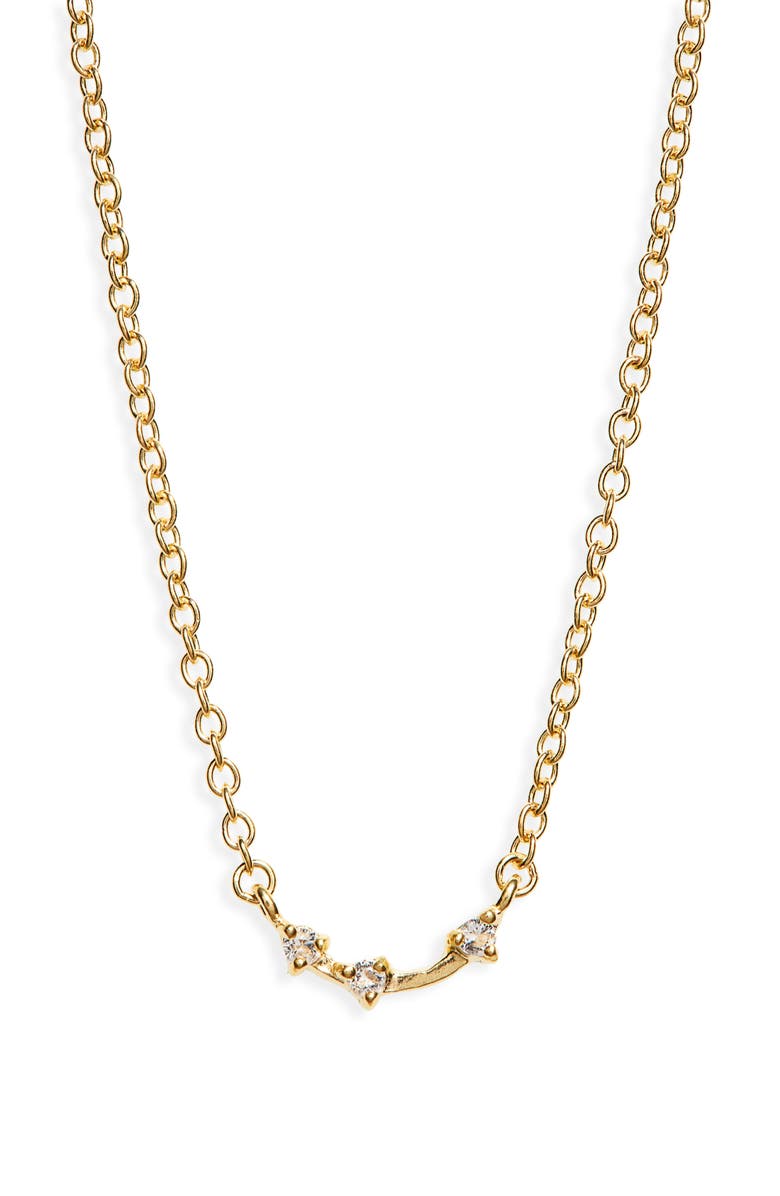 Madewell Delicate Collection Demi Fine White Topaz Gemline Necklace, Main, color,