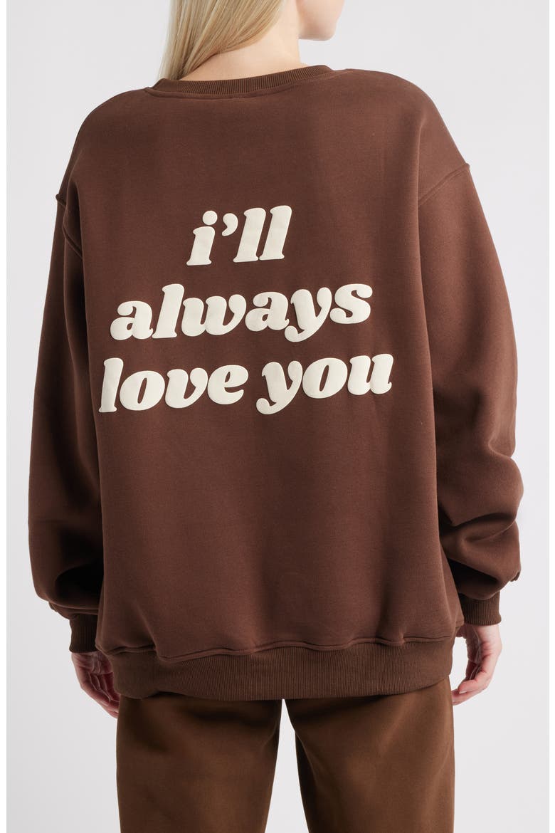 I'll Always Love You Logo Sweatshirt, Alternate, color, ESPRESSO