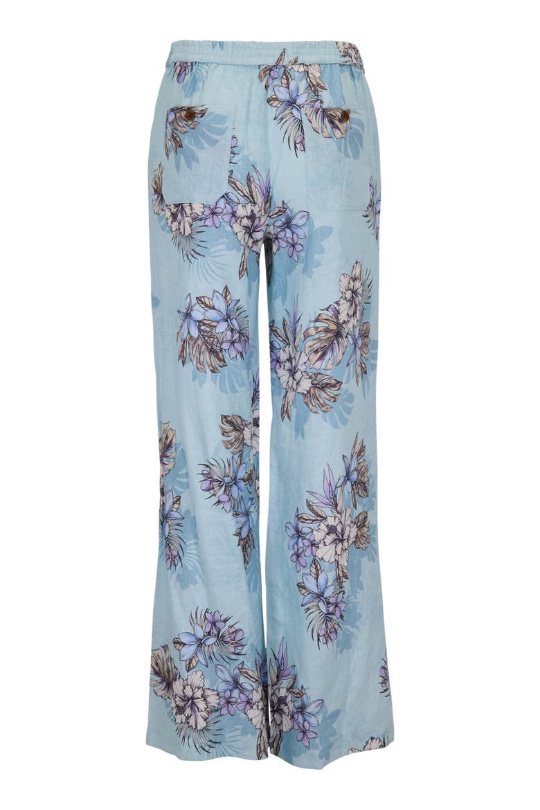Womens Lillian Wide Leg Linen Pant, Alternate, color, EXOTIC FLORAL TEAL