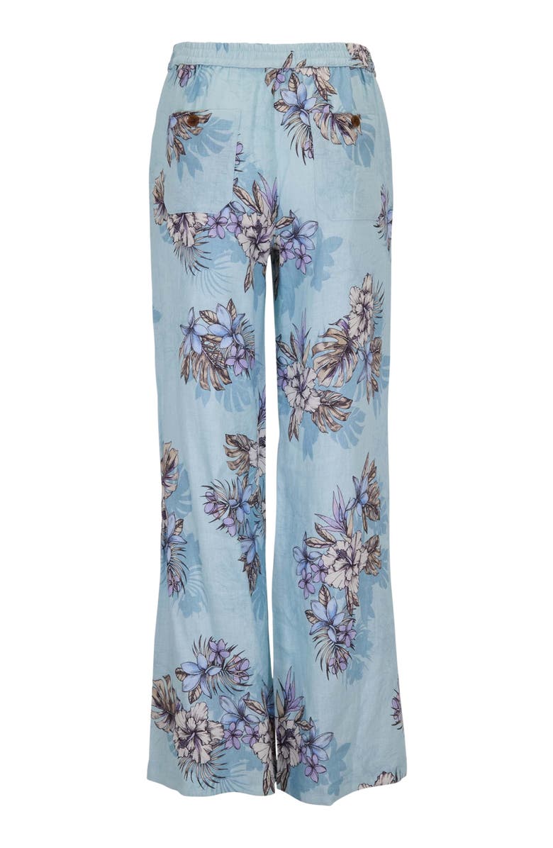 Lords of Harlech Womens Lillian Wide Leg Linen Pant, Alternate, color, Exotic Floral Teal