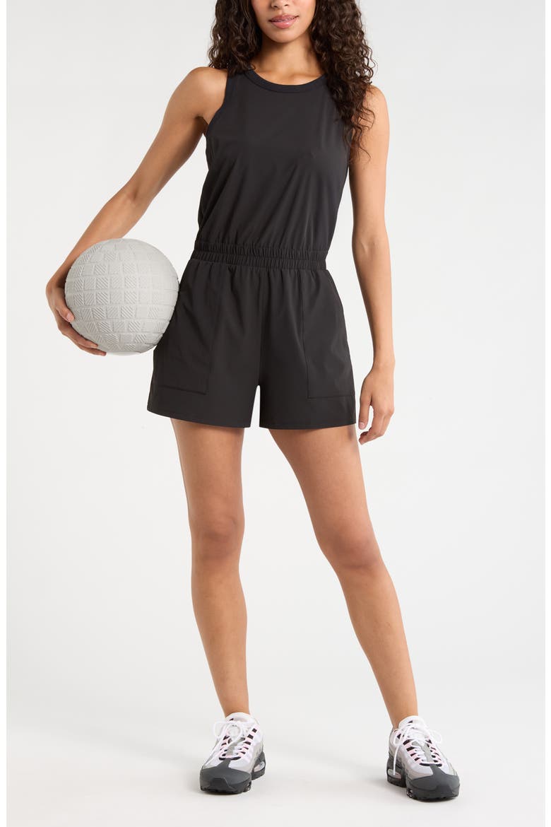 Atlas Short Romper, Alternate, color, BLACK
