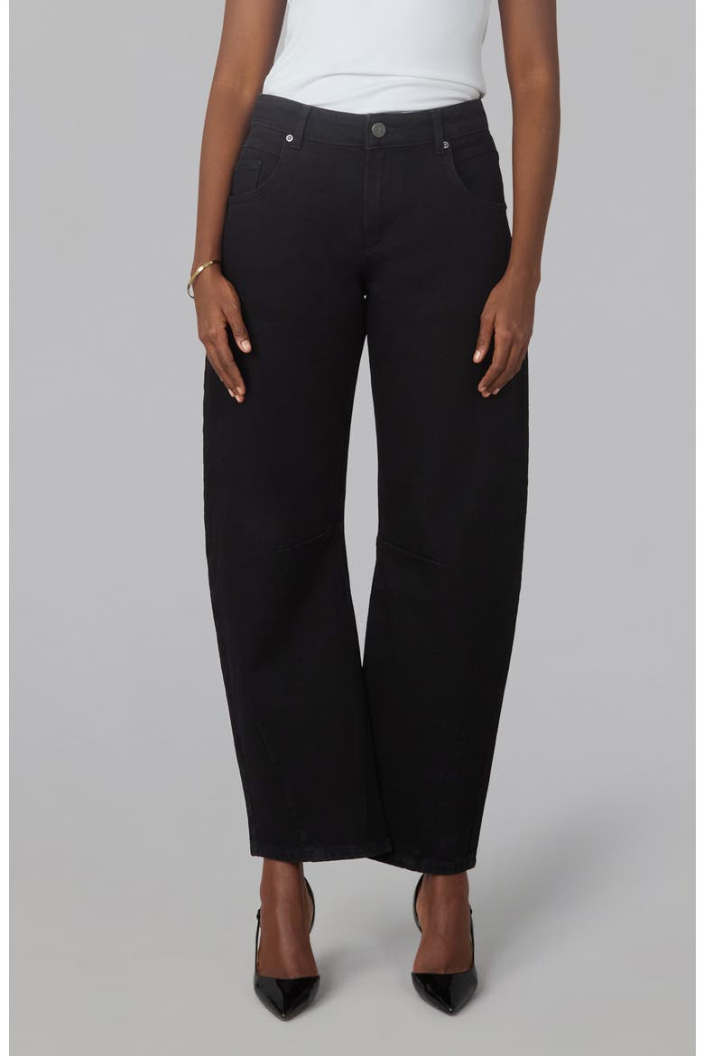 Lennox High Rise Barrel Jeans, Main, color, Black