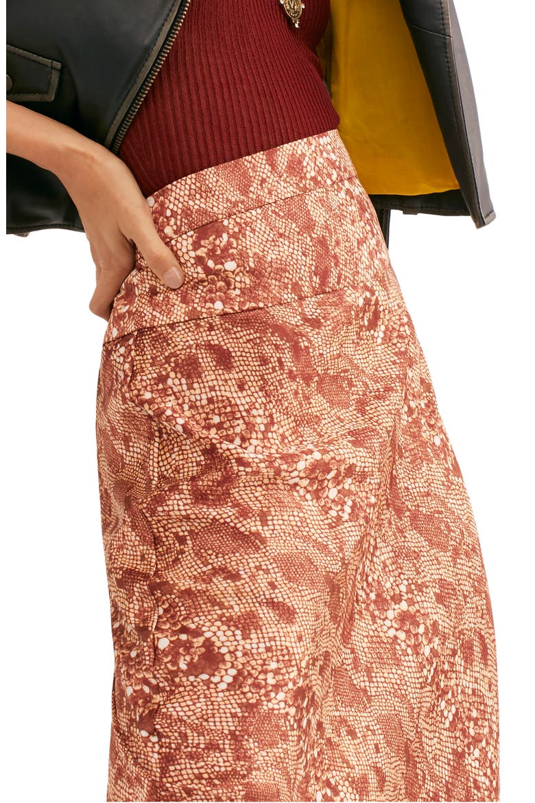 Normani Leopard Print Bias Cut Midi Skirt, Alternate, color, DESERT PEACH COMBO