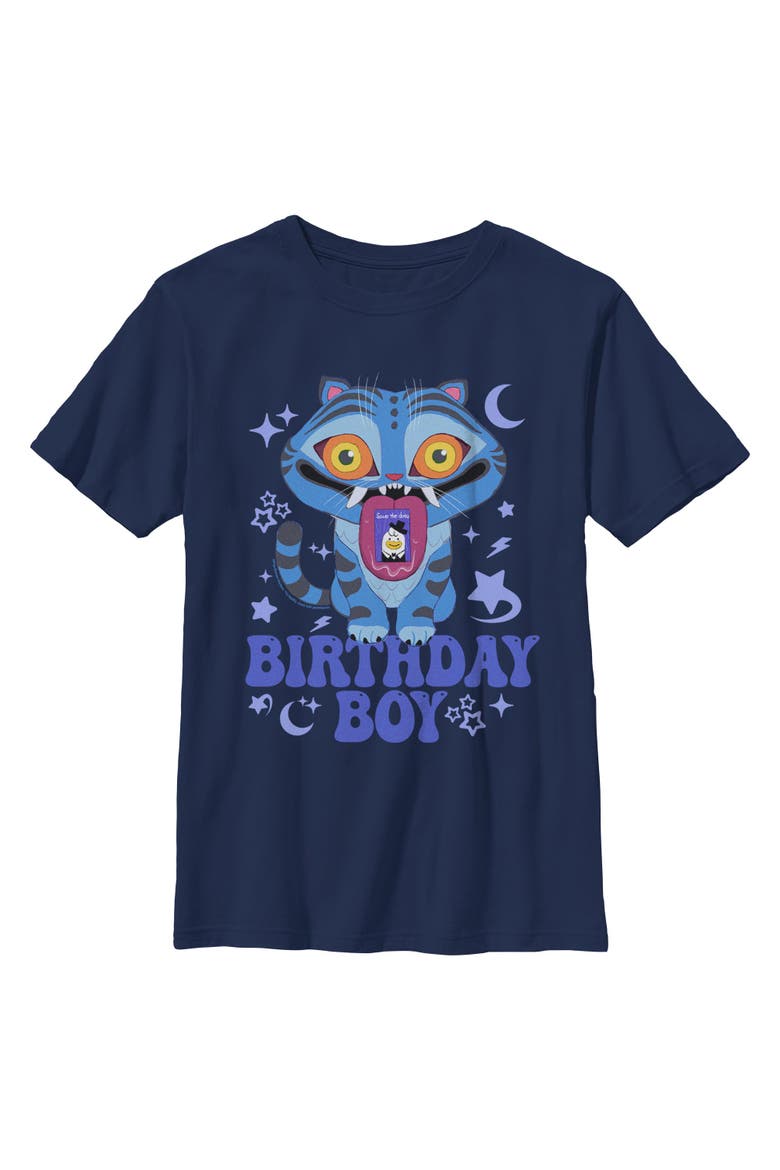 Boy's Kpop Demon Hunters Derpy Birthday Boy Save the Day  Graphic T-Shirt, Main, color, Navy Blue