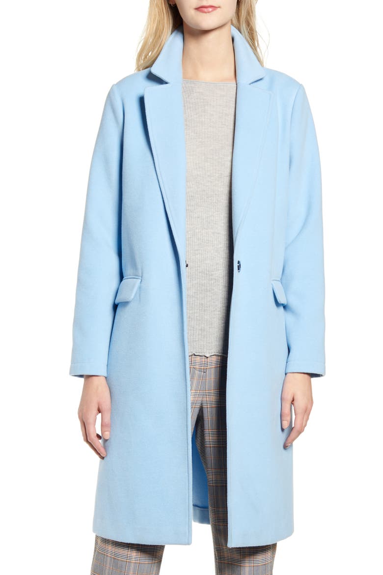 Lightweight Long Coat, Alternate, color, BRIGHT PERI