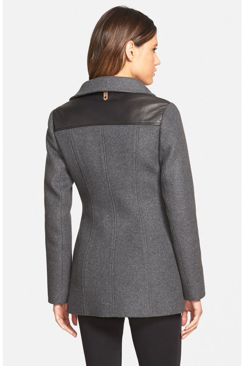 Wide Collar Wool Blend Coat, Alternate, color, CHARCOAL