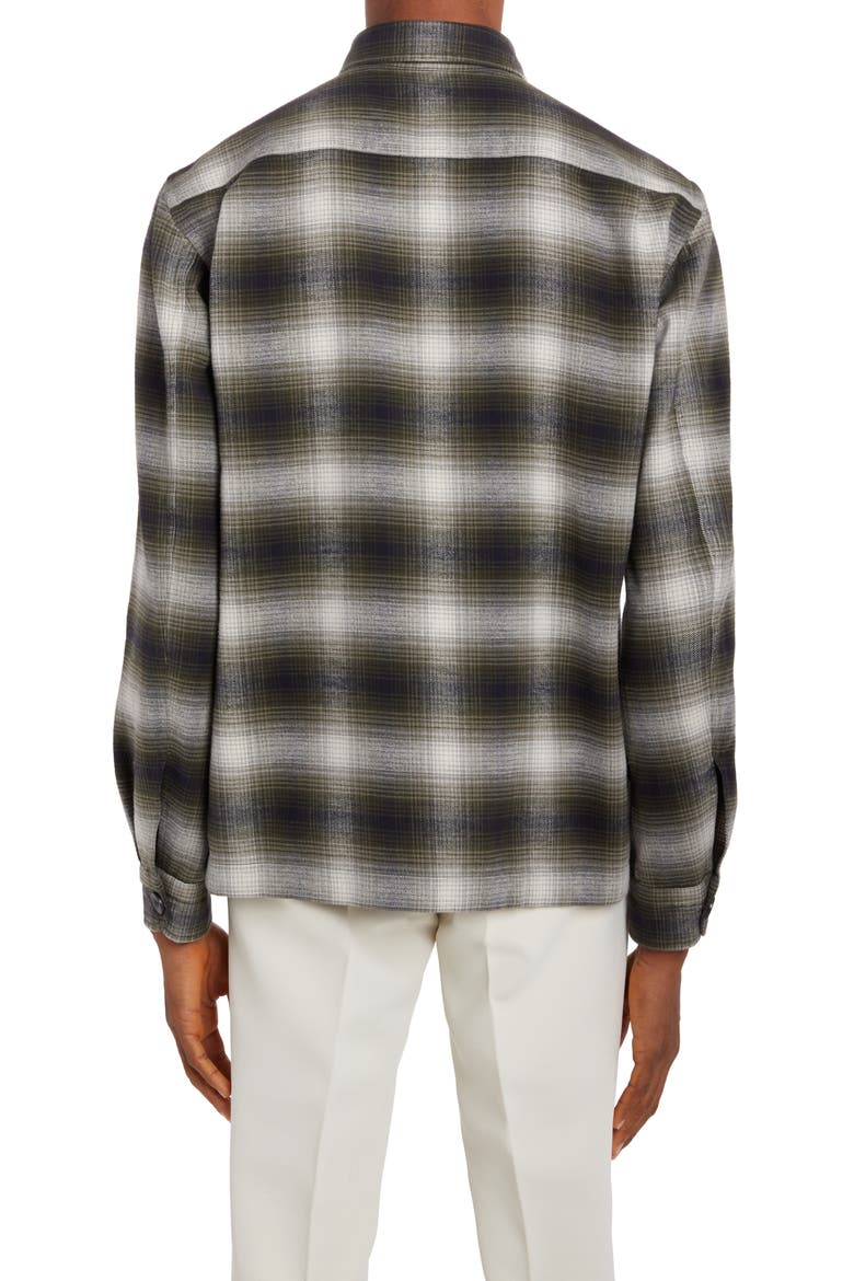 Ombré Plaid Cotton Shirt Jacket, Alternate, color, COMBO GREY