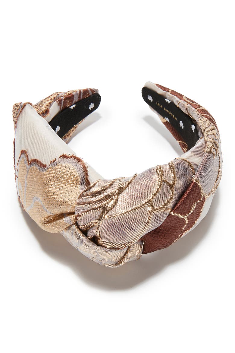 Greta Floral Lace Knotted Headband, Alternate, color, PLUM BLUSH