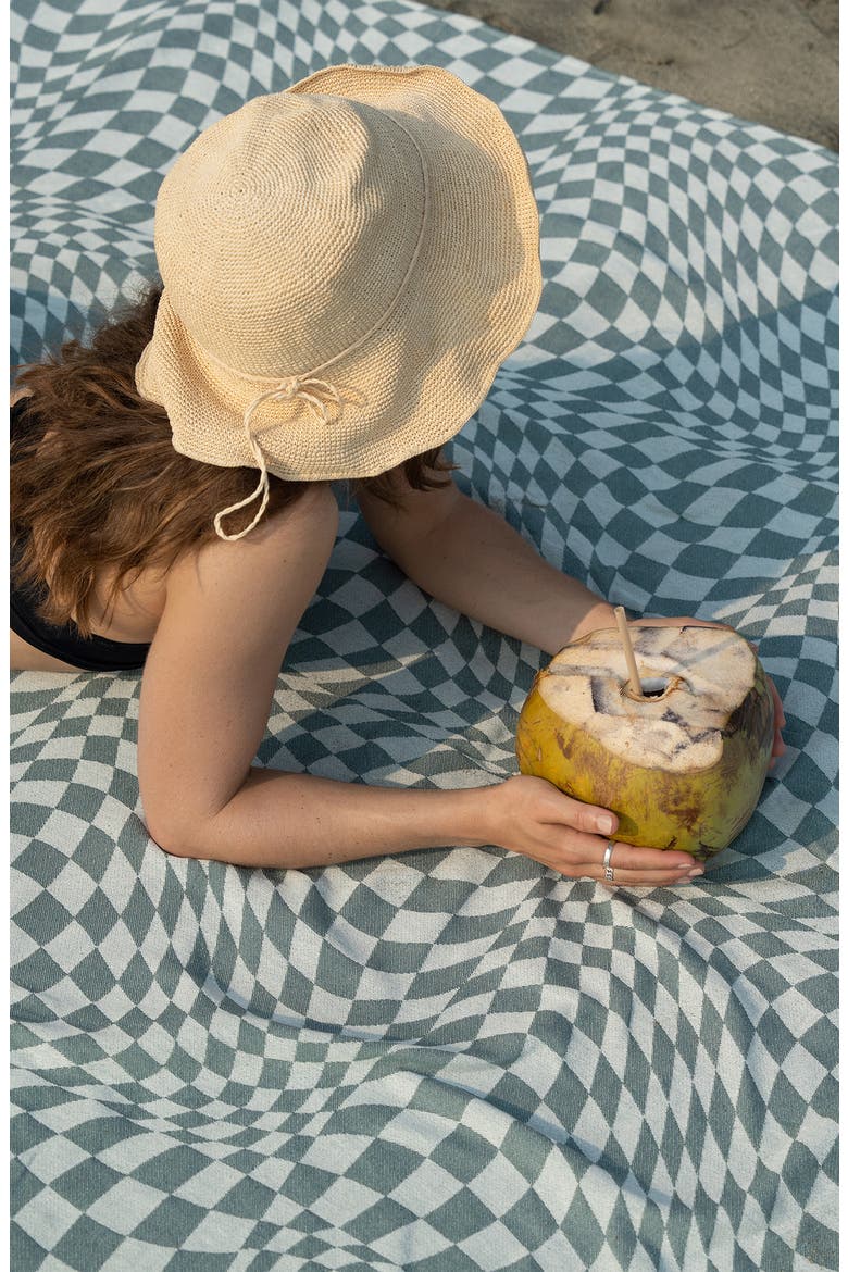 Opt Out Fringe Trim Cotton Beach Blanket, Alternate, color, GREEN TONES