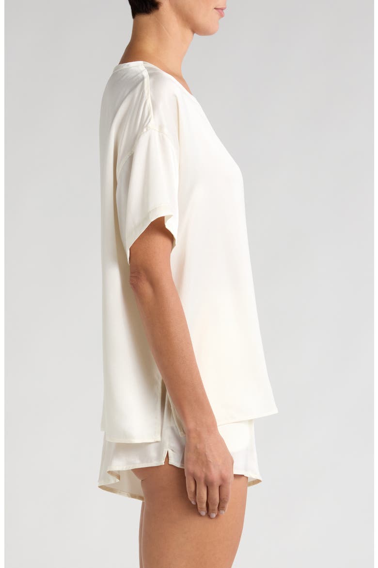 Washable Silk Short Pajamas, Alternate, color, TRANQUIL WHITE