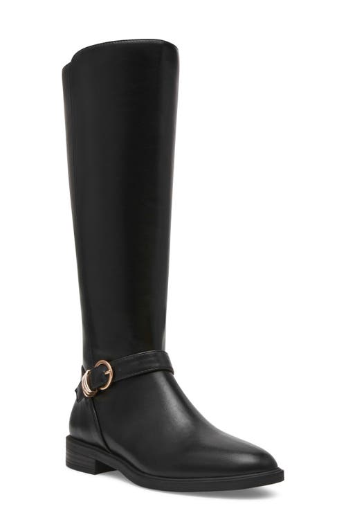 Anne Klein Aksolana Faux Leather Knee High Boot In Black Smooth
