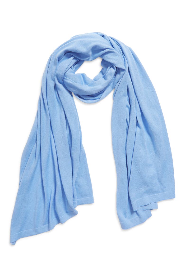 Transitional Knit Travel Wrap, Alternate, color, BLUE CORNFLOWER