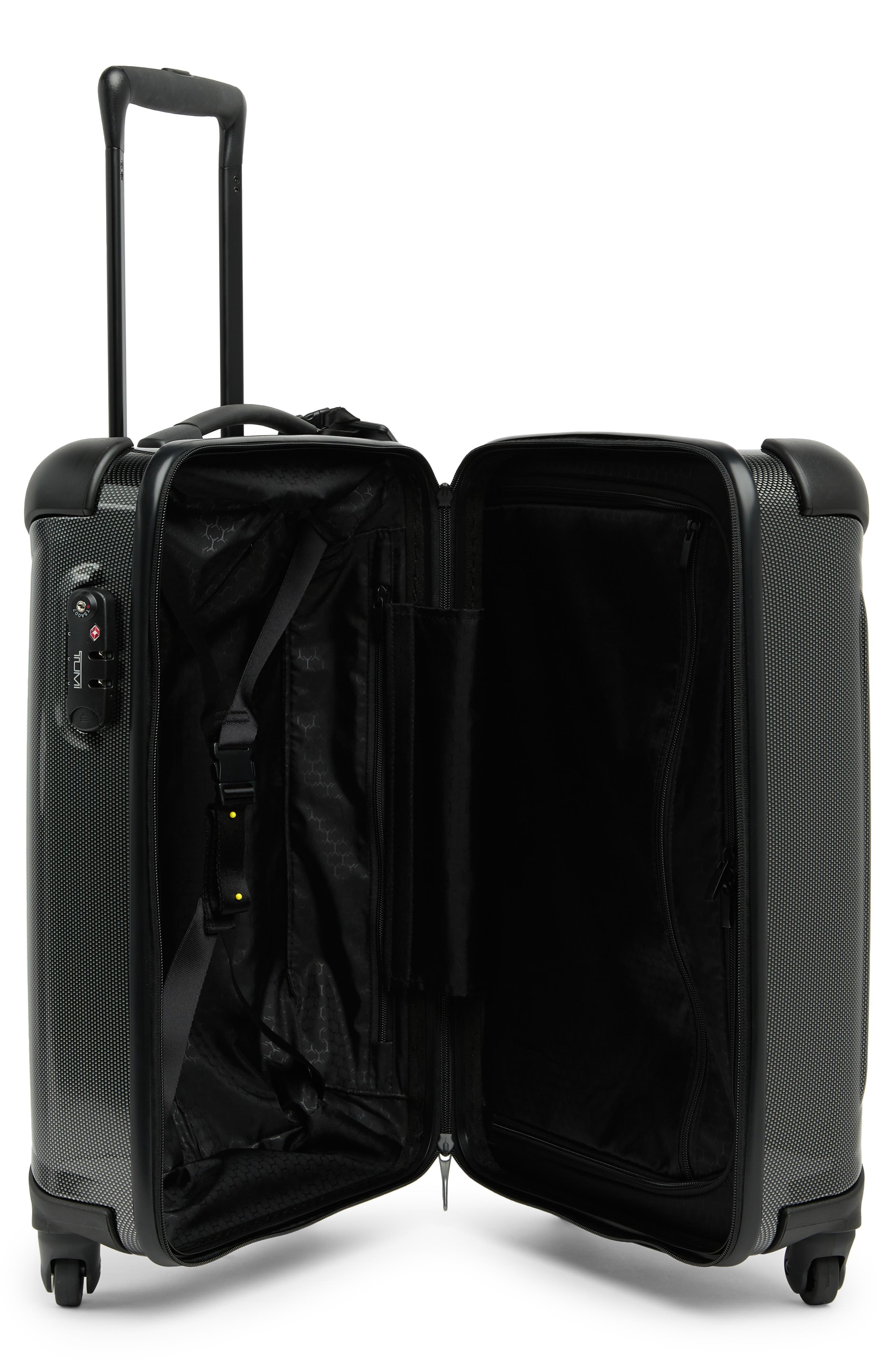 TUMI International 4 Wheeled Carry-On Bag, Alternate, color, Black